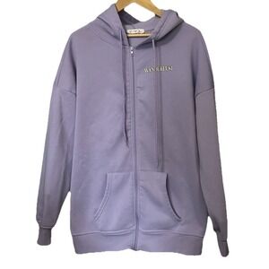 Wanderlust Birch And Stone Men's XL full Zip Purple Graphic Hoodie Sweater 434